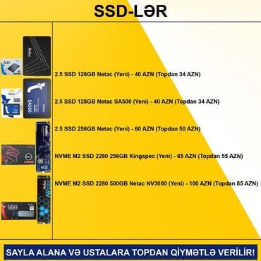 Процессоры: SSD-lər” SAYLA ALANA VƏ USTALARA TOPDAN QİYMƏTLƏ VERİLİR! ⭐2.5 SSD — 2