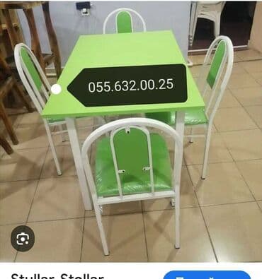 metbex stullari: Mətbəx üçün, Yeni, Açılmayan, Dördbucaq masa, 4 stul — 3