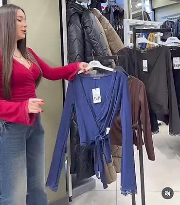 Şortlar: Polo köynək, Zara, Standart, rəng - Göy — 1