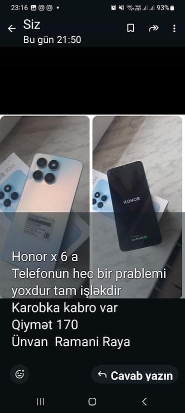 Honor X6a, rəng - Gümüşü lalafo.az -da Honor X6a, rəng - Gümüşü