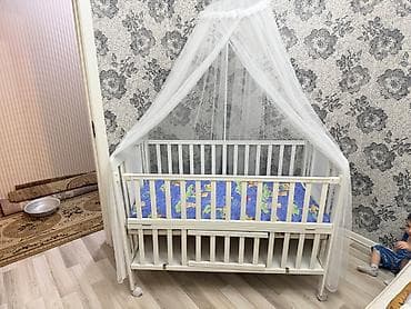 Manejlər: 🍼 Səliqəli uşaq beşiyi satılır 🤍 Təmiz və yaxşı vəziyyətdədir. Ağ — 5