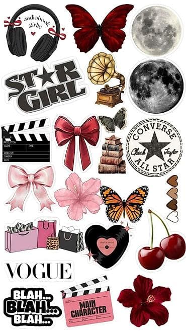 Mövzu stiker dəsti – müxtəlif dizaynlı, kəsik konturlu, yapışqanlı