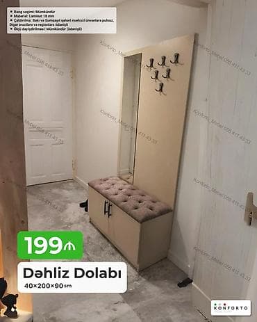 Dəhliz Dolabı – 40×200×90 sm - Funksional dəhliz komplekti lalafo.az -da Dəhliz Dolabı – 40×200×90 sm - Funksional dəhliz komplekti