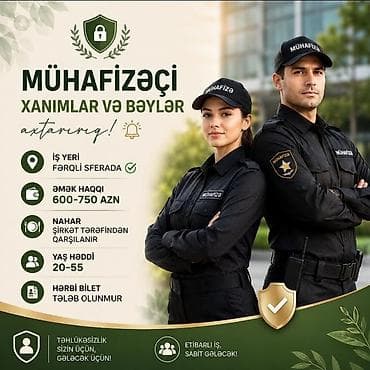 qar tekeri: Mühafizəçi vakansiyası – xanımlar və bəylər üçün - İş yeri: fərqli — 1