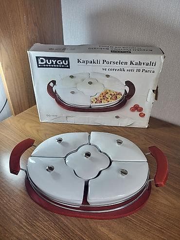 servisler: DUYGU Kapaklı Porselen Kahvaltı və Çərəzlik Dəsti – 10 Parça - Model — 3