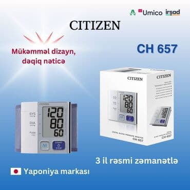 Tibbi avadanlıq: Citizen CH 657 ağ Yeni̇ texniki göstəricilər və təsvir: ● qan təzyiqi — 2