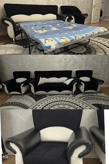 divan: İşlənmiş, Di̇van-kravat, 2 kreslo, Açılan — 1