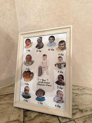taxta ucuz: Uşaqın 1 yaşına qədər böyümə xatirələrini toplayan fərdi foto çərçivə — 2