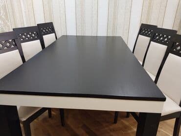 embawood stullar: Stol ve 10 eded stul embawood firma acilir olchu 180x100sm 650man — 3