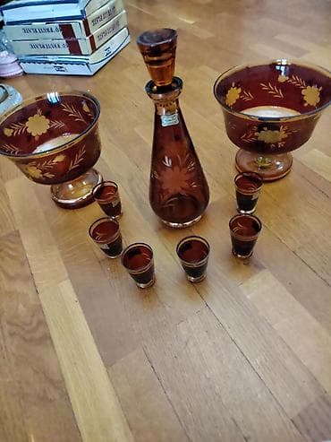 Egermann (Czech Republic) bəzəkli şüşə dəsti - Brend: Egermann – Çex — 1