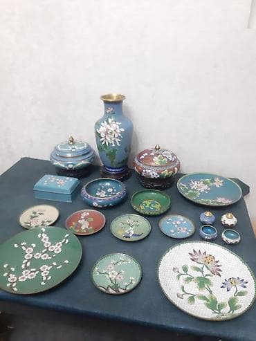 kolleksiya: Kloazon emallı dekorativ kolleksiya dəsti 1960 ci iller. - Material — 1