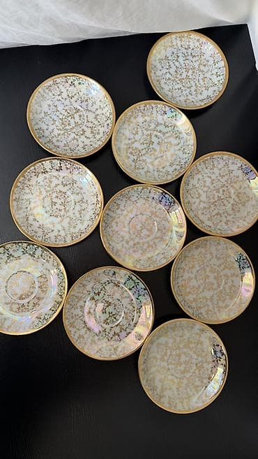 xara: Çay dəsti, rəng - Qızılı, Farfor, 10 nəfərlik, Almaniya — 6