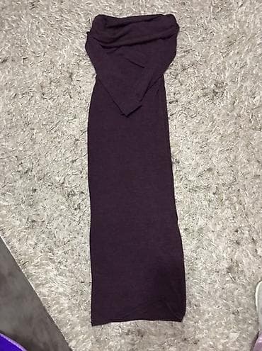 Off-shoulder trikotaj maxi don - Rəng: tünd bənövşəyi