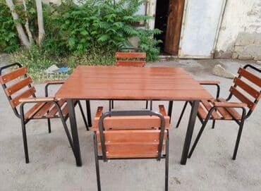 stol stul işlenmiş: Yeni, Kvadrat masa, 4 stul, Açılmayan, Stullar ilə, Taxta, Azərbaycan — 7