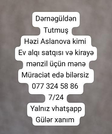 şirvan mənzil: Dərnəgüldən Həzi Aslanova qədər əhatə olunan ərazidə mənzil — 1