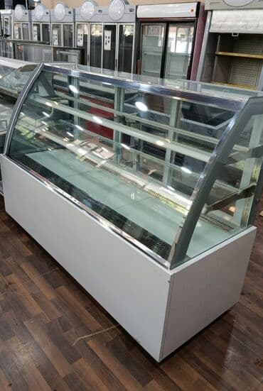 sumqayıt soyuducu: Qida vitrin soyuducu (şirniyyat/çörək/bufet vitrini) - Önü qabarıq — 1