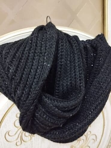 məktəb ayaqqabıları: Şərf isti saxlayır qara biserlərnən — 5