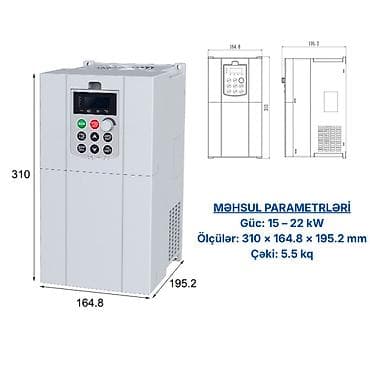 Yüksək performanslı 11 kW və 22kW tezlik çevirici sənaye və — 2