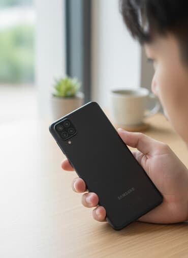 телефон fly ds113: Samsung Galaxy A12, 32 ГБ, цвет - Черный, Отпечаток пальца, Face ID — 2