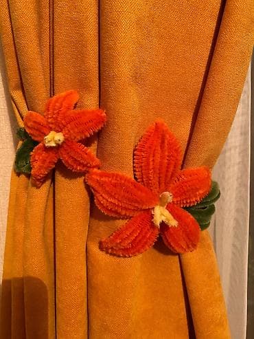 sap: Məhsul: Pərdə üçün dekorativ bağlayıcı (çiçəkli) - Dizayn: Əl işi — 4