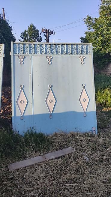 Dəmir Həyət darvazası, Mexaniki, Qapı ilə, rəng - Mavi