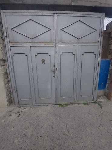 Dəmir Həyət darvazası, Yana açılan, Mexaniki, Qapı ilə, rəng - Boz, Kredit yoxdur