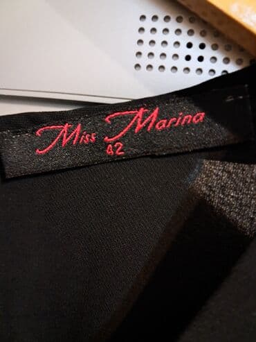 женская шифоновая блуза: Miss Marina markalı qara rəngli, 3/4 qollu bluz. Yüngül parçadan — 2