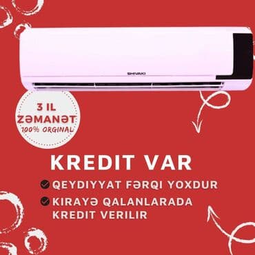 Kondisioner Shivaki, Yeni, 30-35 kv. m, Split sistem, Kredit var, Pulsuz quraşdırılma
