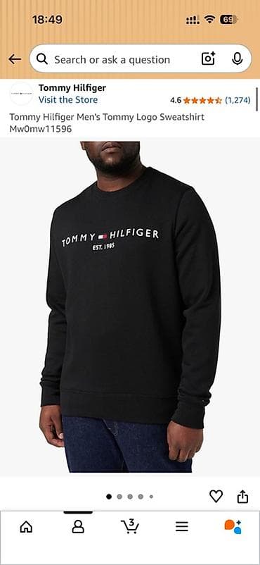 Svitşot, Tommy Hilfiger, M, rəng - Qara