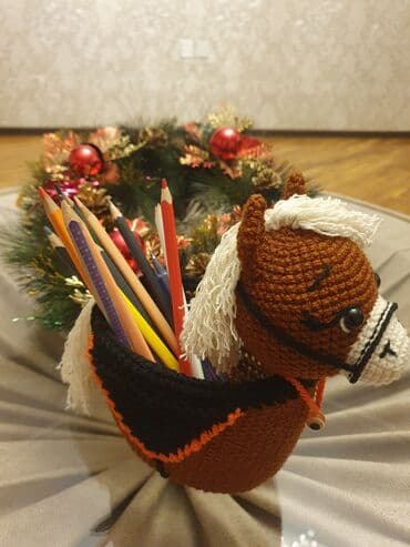 uşaq bayram geyimləri: Əl işi toxuma “qar adam” formalı çoxməqsədli təşkilatçı/mişka qabı — 9