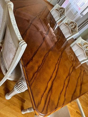 piknik stulu: Qonaq otağı üçün, İşlənmiş, Açılan, Dördbucaq masa, 8 stul — 2