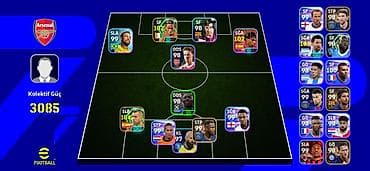 EFootball hesabı – güclü Arsenal temalı heyət və zəngin kart — 1