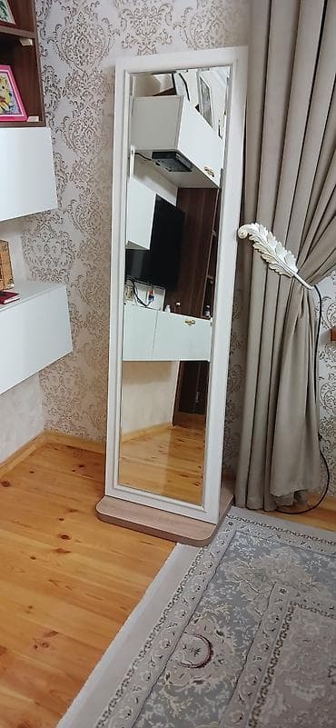 Güzgü Döşəmə üstü, Düzbucaqlı, Dekorativ, Çərçivə ilə