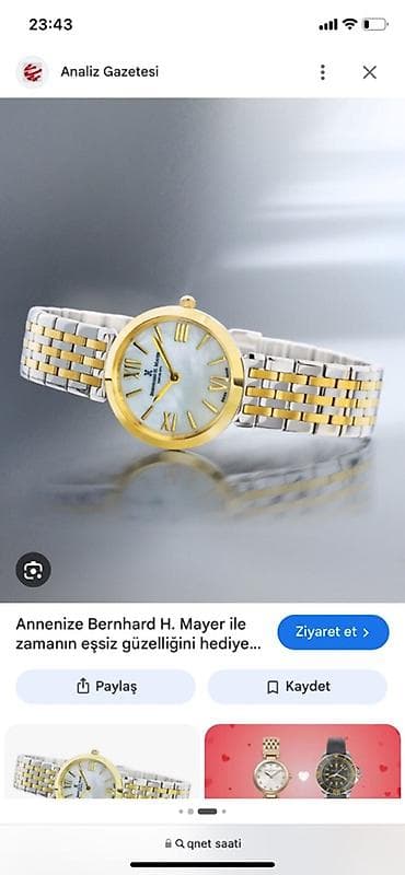 bil: Yeni, Qol saatı, Bernhard Mayer, rəng - Qızılı — 3