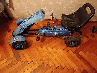 Велосипеды: Uşaq pedallı kart (go-kart) - Rəng: mavi, dekorativ “KART / SPEED” — 4