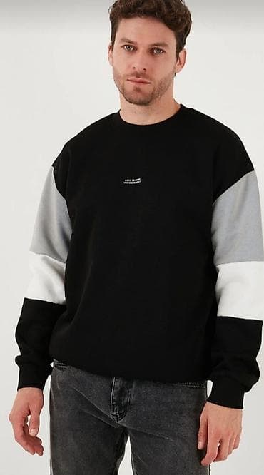 Kişi svitşotu – rəng bloklu dizayn razmer M, teze və etiketkalı •