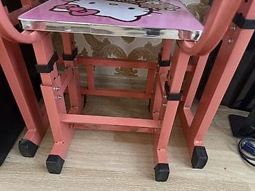 işlenmiş stul: Uşaq üçün masa və stul dəsti – Hello Kitty dizaynlı - Rəng: çəhrayı - — 6