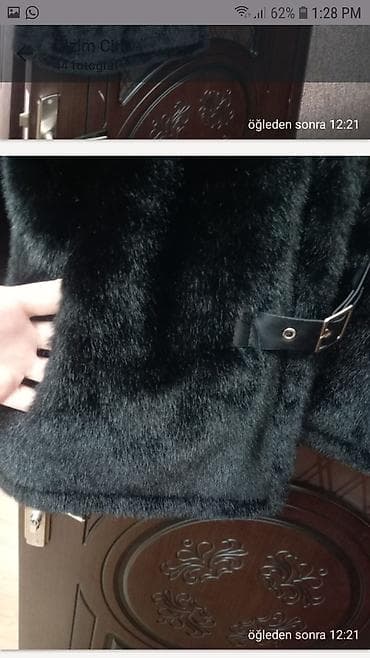 mango palto: Kürk, Bershka, XL, rəng - Qara — 4