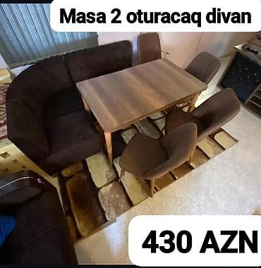 kuxna bebeli: Mətbəx üçün, Açılmayan, Dördbucaq masa, 2 stul — 2