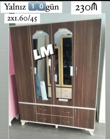 laminat qiyməti: Yeni, Açılan, 4 qapılı Düz dolab, Dolab-asılqan, Azərbaycan — 15