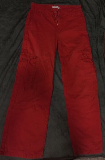 ağ şalvar: Şalvar, PULL&BEAR, M, rəng - Qırmızı — 2