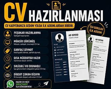 CV HAZIRLANMASI. QISA MÜDDƏT ƏRZİNDƏ HAZIRLANILIR. HAZIRLANDIQDAN
