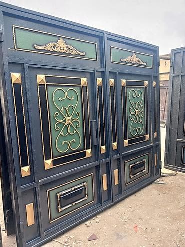 plastic qapi: Metall darvaza – dekorativ dəmir qapı - Material: qalın profilli — 1