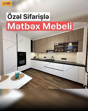 Sifarişlə mətbəx dəsti, Özü çəkən petlələr, MDF lalafo.az -da Sifarişlə mətbəx dəsti, Özü çəkən petlələr, MDF