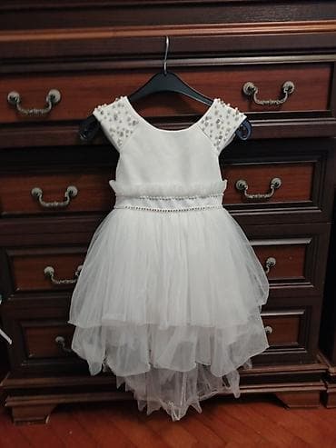 Платья: Uşaq üçün zərif ağ ziyafət/libas 4-5 yaş 0554023314 wp - Rəng: ağ - — 1