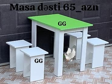 gaming oturacaqlar: Mətbəx üçün, Yeni, Açılmayan, Kvadrat masa, 4 stul — 1