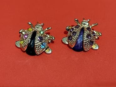 Бижутерия: Böcək temalı bəzək broş dəsti - Dəst tərkibi: 4 ədəd broş - 1 ədəd — 4