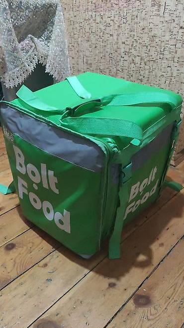 Сумки для курьеров: Bolt Food termokeş çanta - Rəng: yaşıl, reflektor zolaqlar - Ölçü — 1