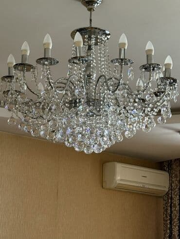 led lanpalar: Çılçıraq, 10 və daha çox lampa, Xrustal — 1