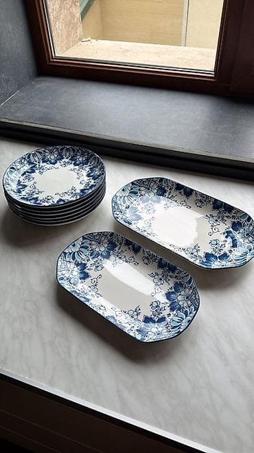 Nahar dəsti, rəng - Mavi, Keramika